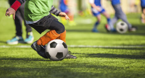 Kids playing soccer