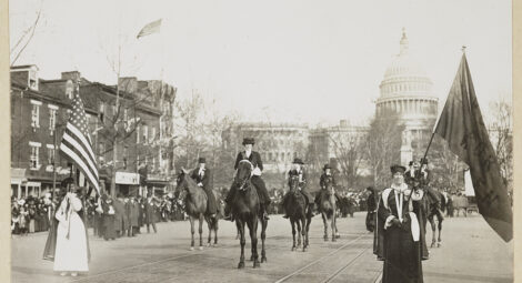 Picture of a 1913 women's suffrage parade