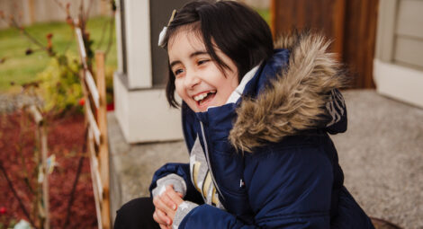 Girl smiling at the camera