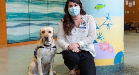 Facility dog and his handler.