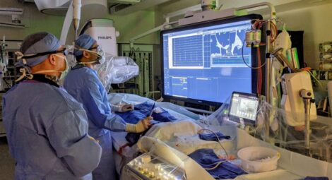 Surgeons staring at the screen