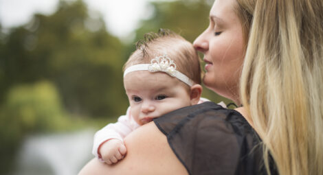 Woman holding baby