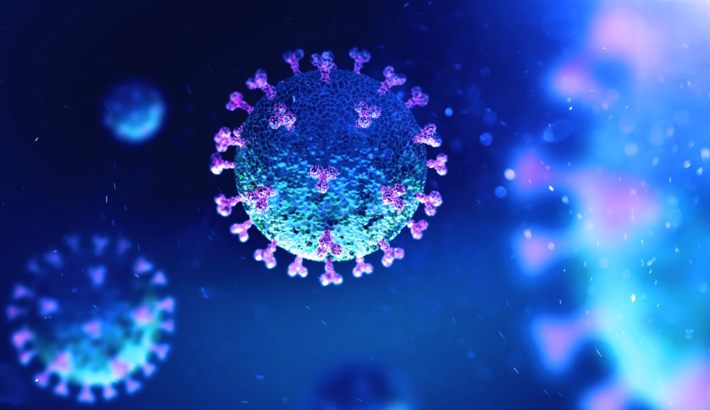 Microscope view of COVID virus