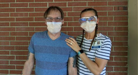 Patient and provider posing for picture