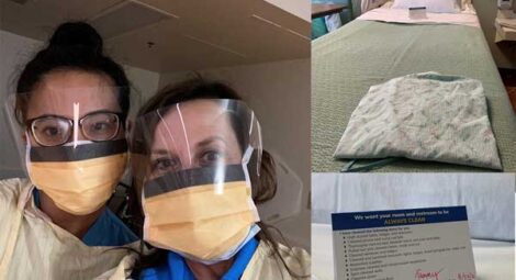 Masked workers