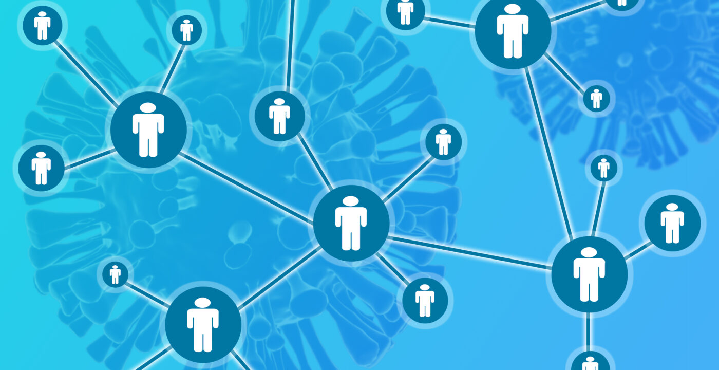 Diagram of people contracting COVID