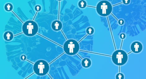 Diagram of people contracting COVID