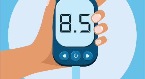 Illustration of a diabetes blood monitor.