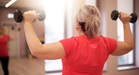 Woman lifting weights
