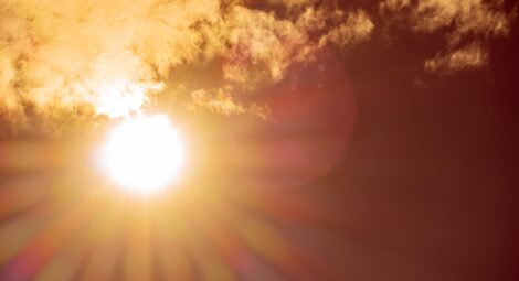 Close up of the sun