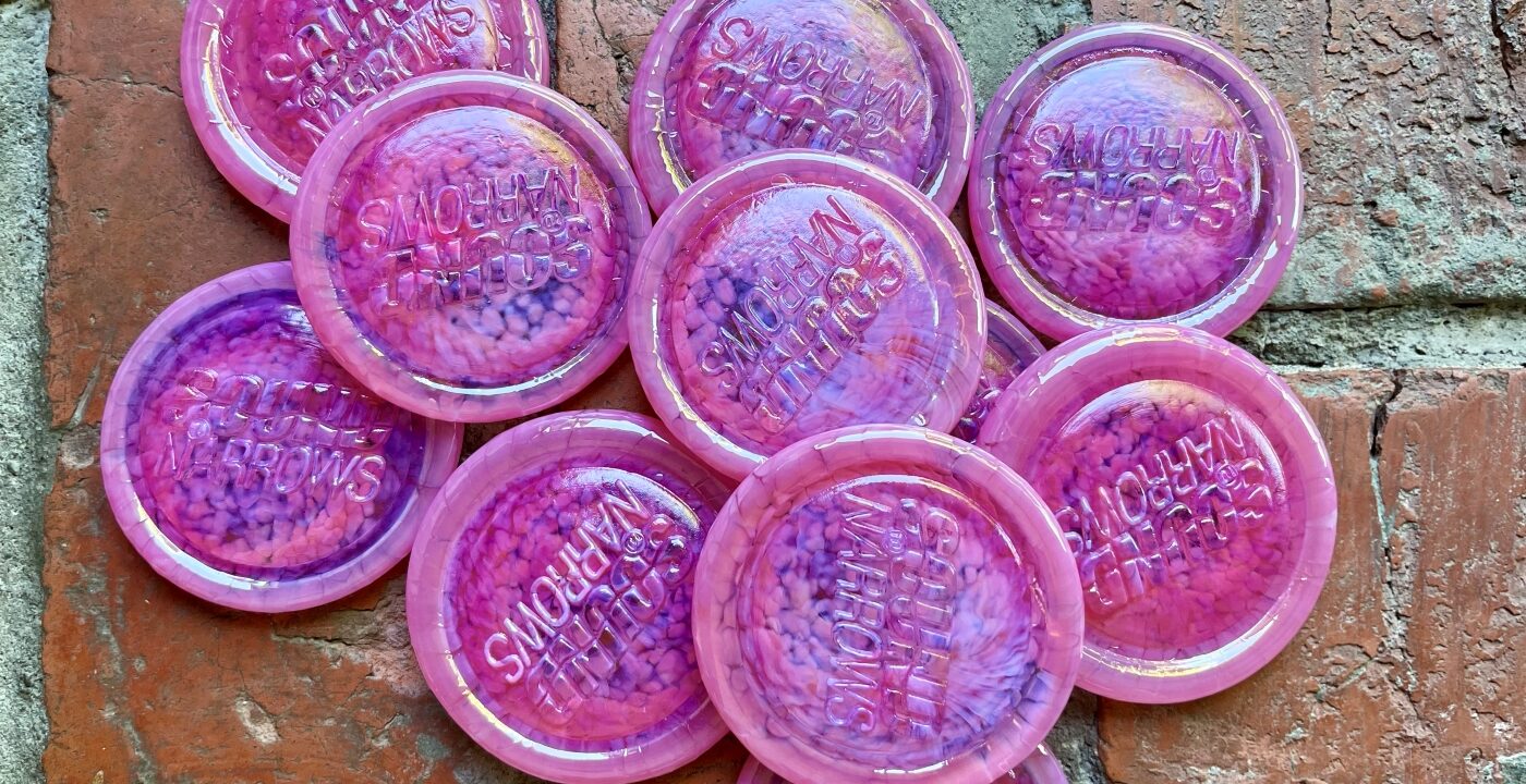 Pile of Sound to Narrows glass medallions/