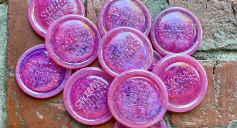 Pile of Sound to Narrows glass medallions/