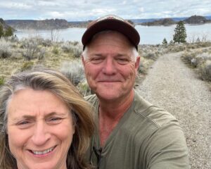 Hill and wife on a hike.