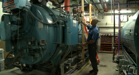 Man working on a machine.