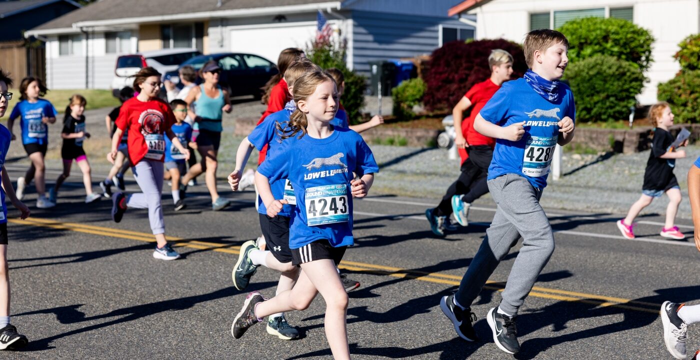 Kids running on street