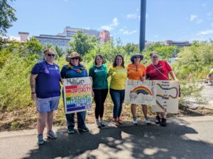 MultiCare Inland Northwest employees pose for a photo at the Spokane Pride festival.