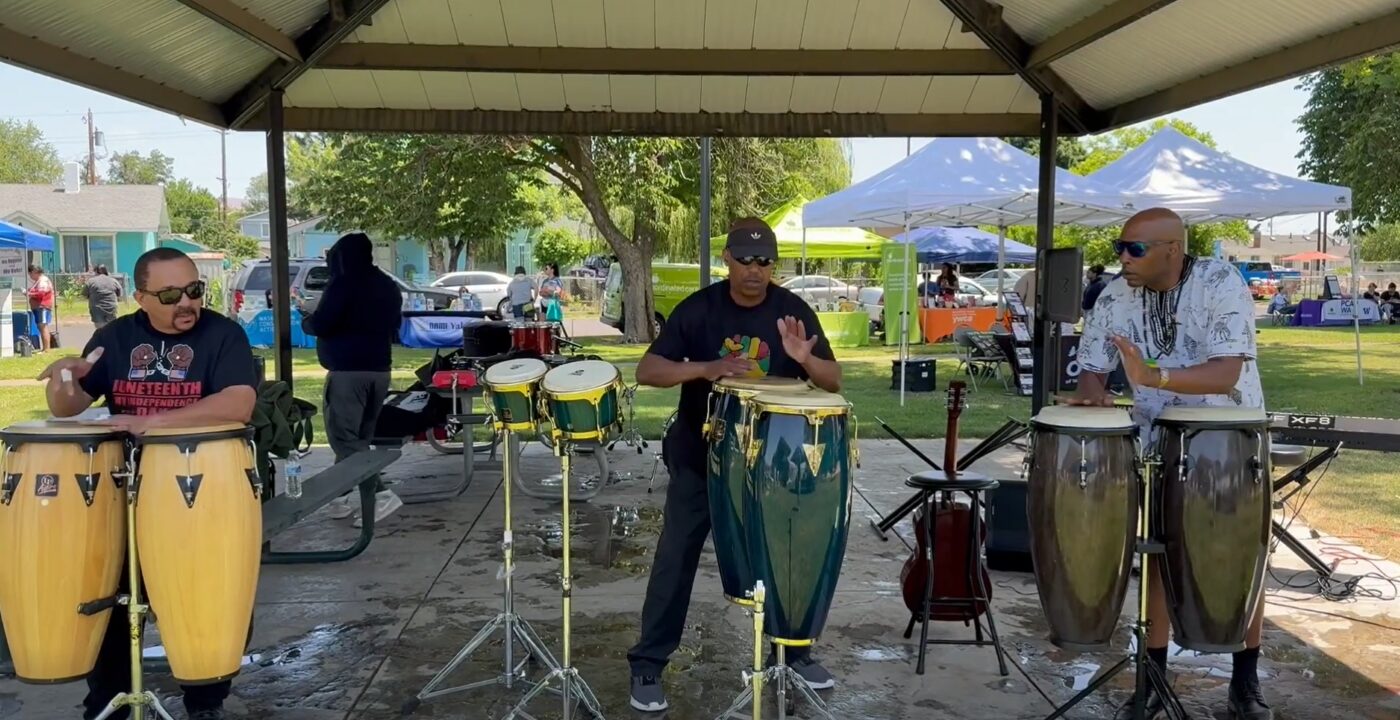 Men playing drums