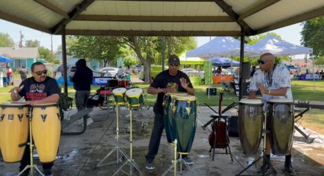 Men playing drums