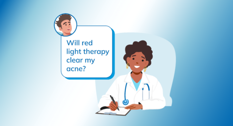 illustration of thought bubble above doctor’s head with question in it