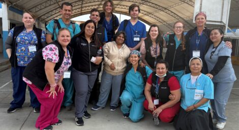 Group of volunteers standing together