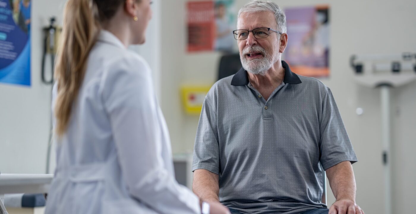 Primary care doctor talking to a patient