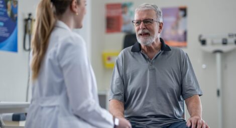 Primary care doctor talking to a patient