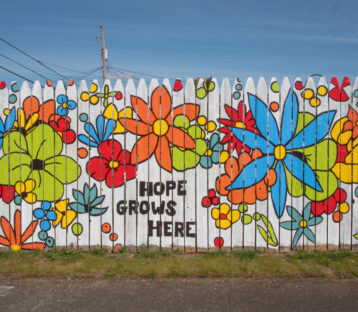 hope grows here fence mural