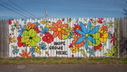 hope grows here fence mural