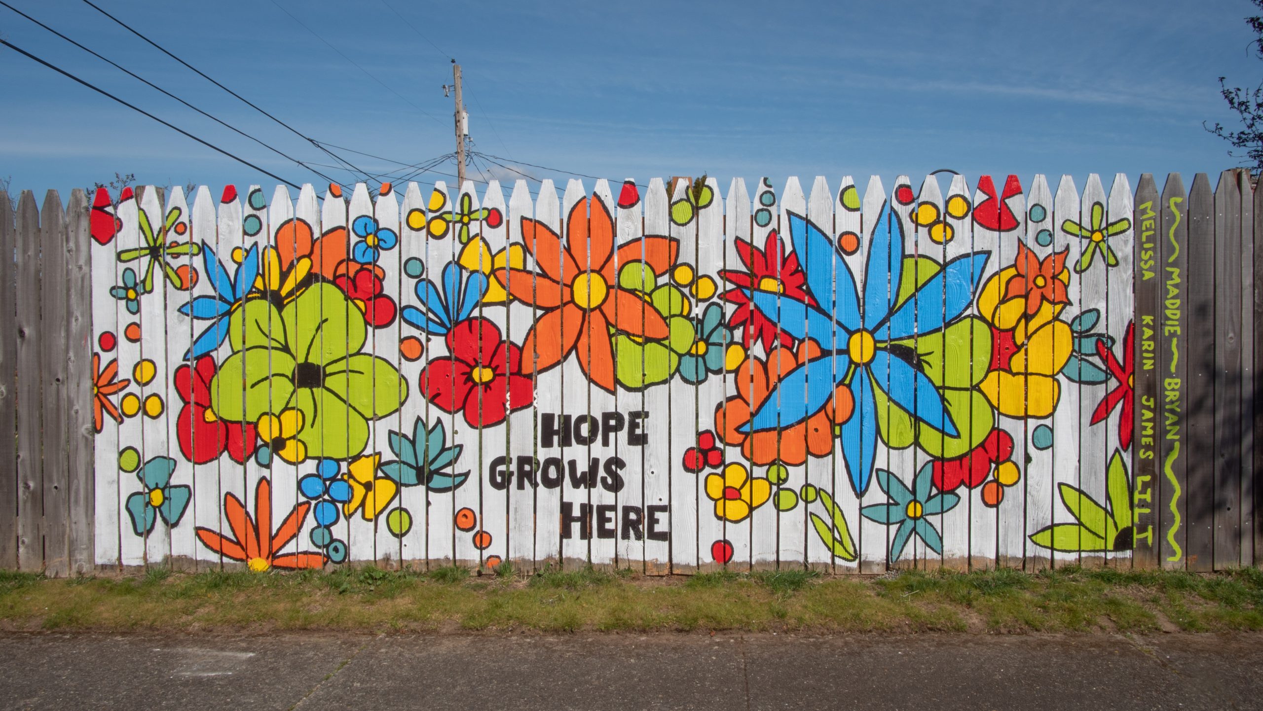 hope grows here fence mural