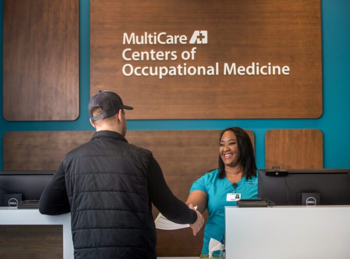 MultiCare Centers of Occupational Medicine front desk.