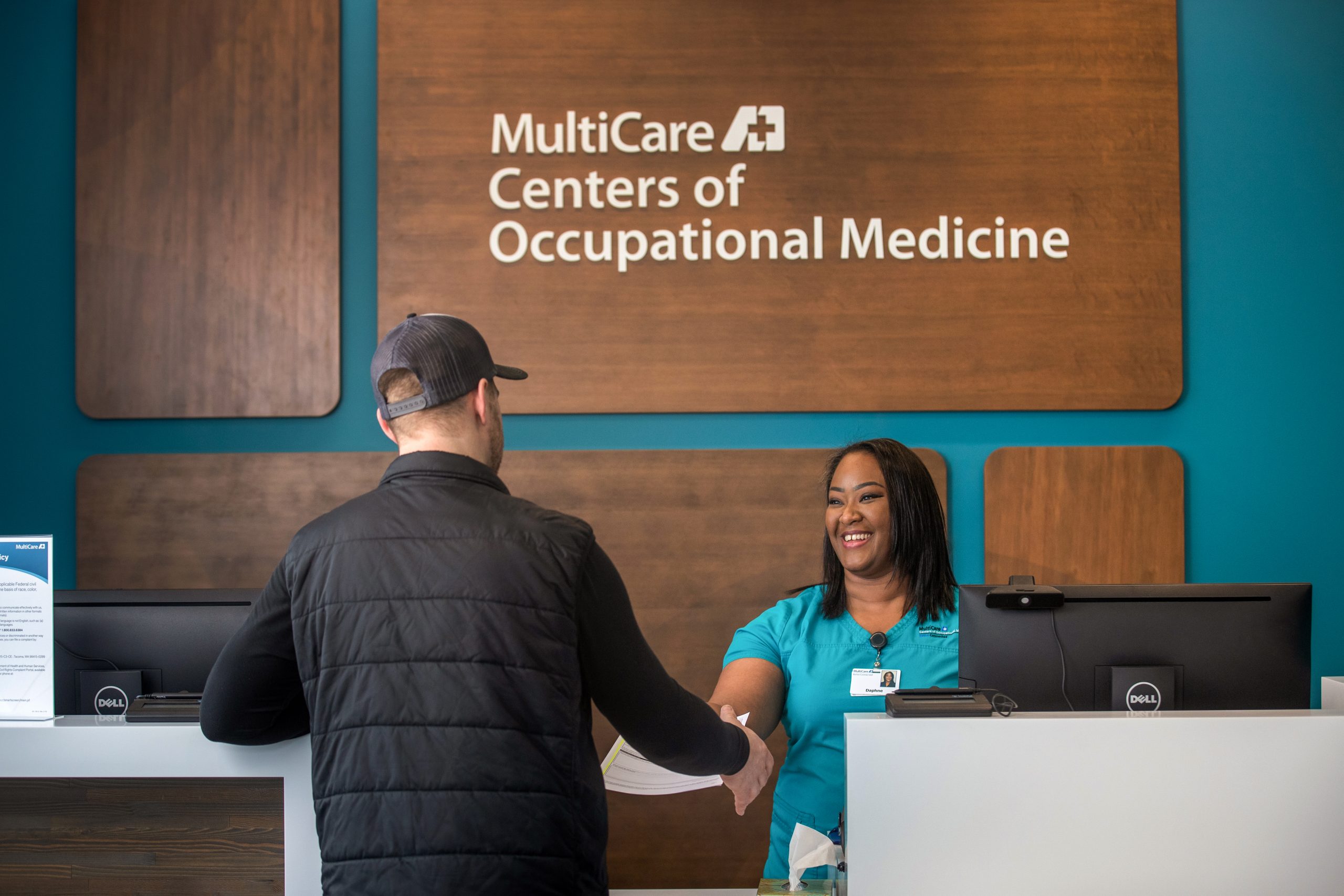 MultiCare Centers of Occupational Medicine front desk.