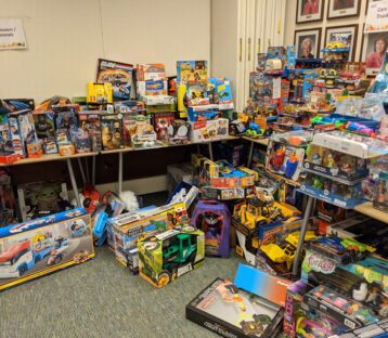 Donated toys for hospitalized children