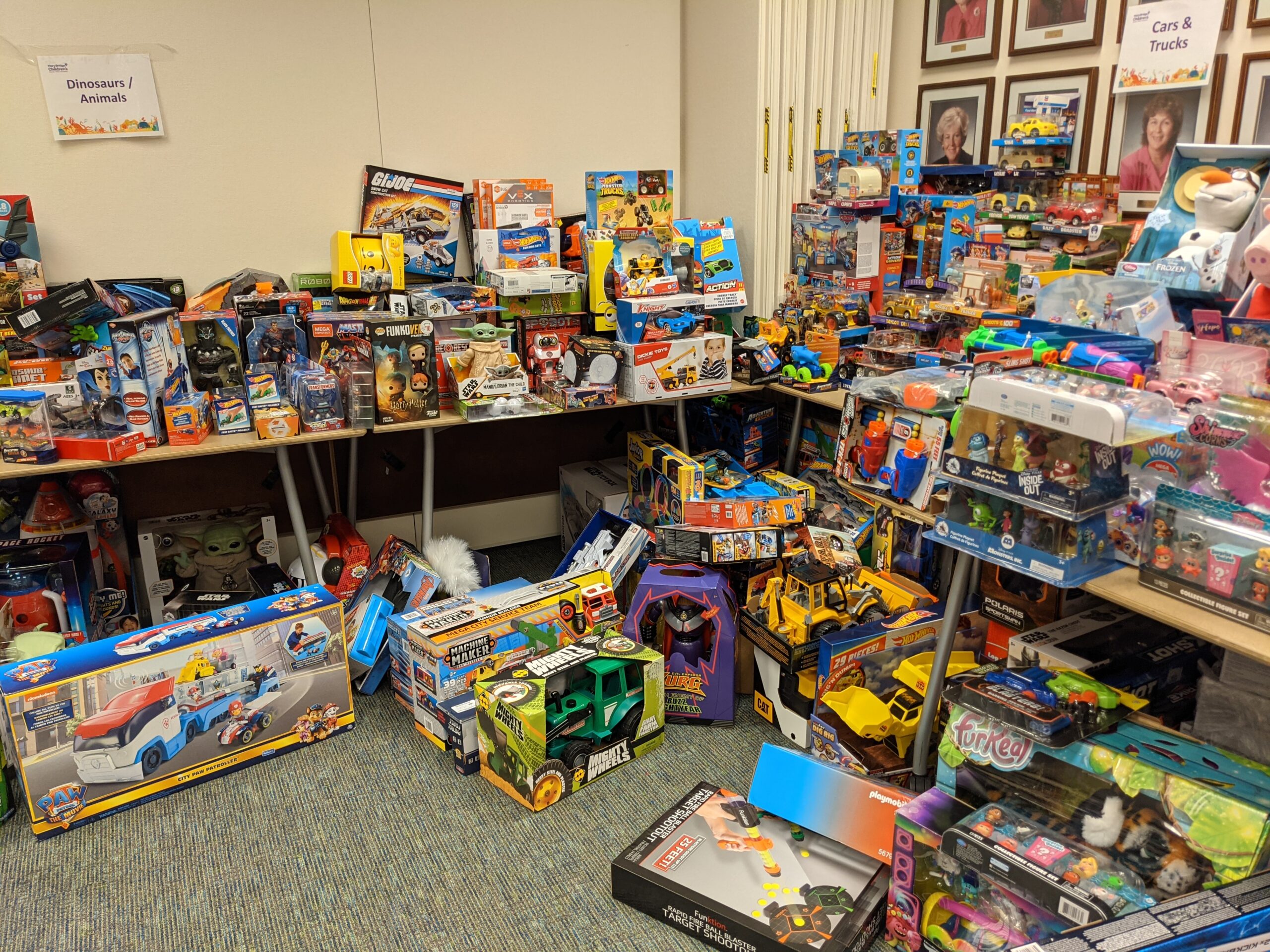 Donated toys for hospitalized children