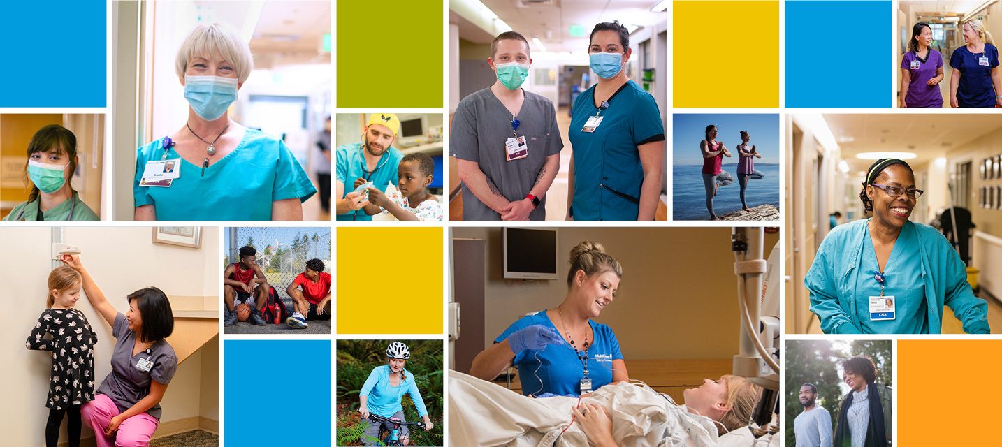 Montage of MultiCare employees. 