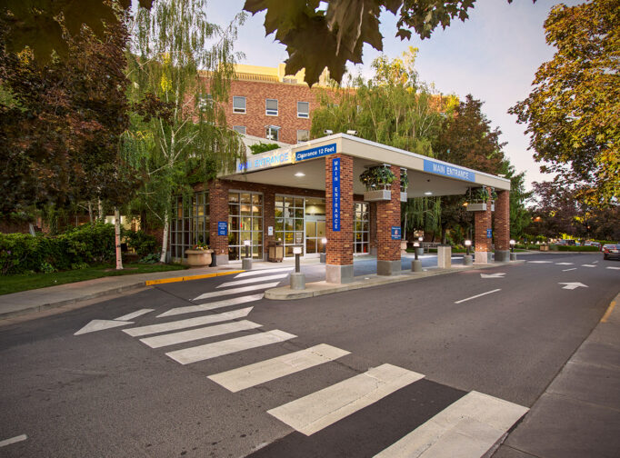 Exterior of Yakima Memorial Hospital building.