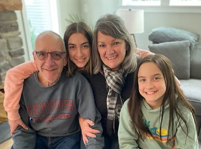 Donna Pesacreta smiles with her family