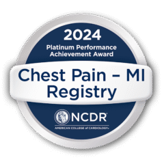 2024 Platinum Performance Achievement Award - Chest Pain - MI Registry - NCDR American College of Radiology