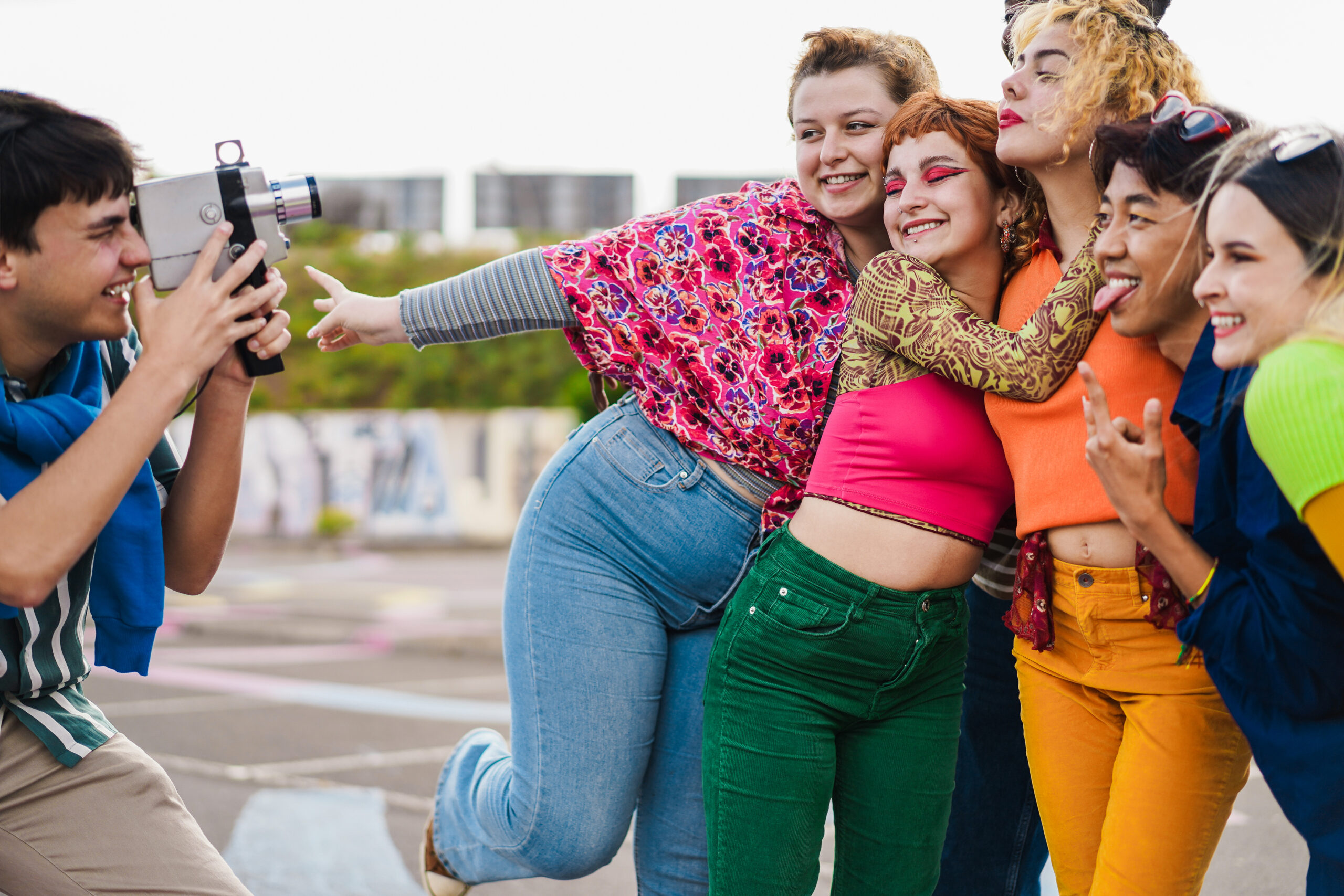 Group of teens pose for photo