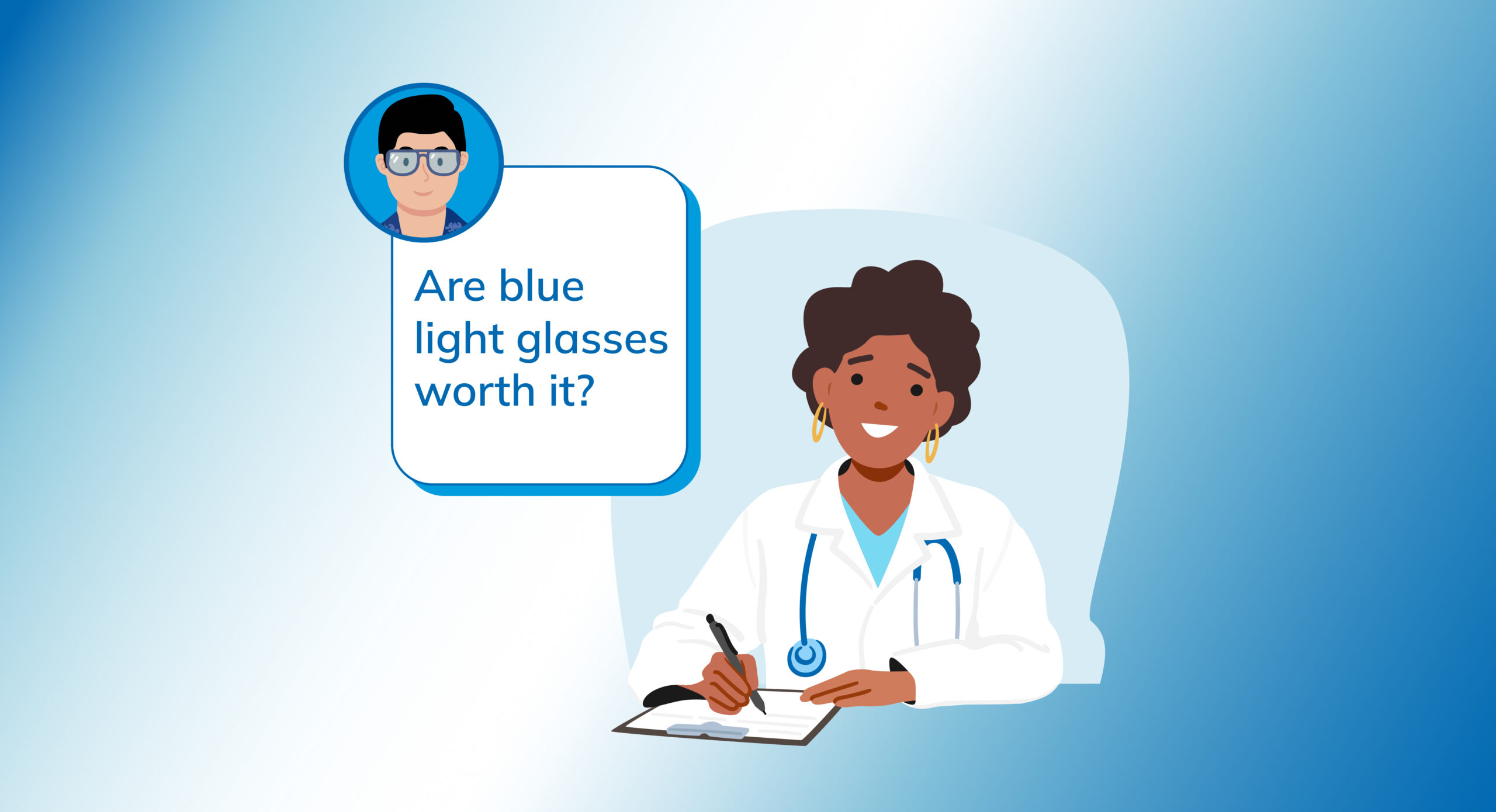 illustration of doctor responding to thought bubble question 