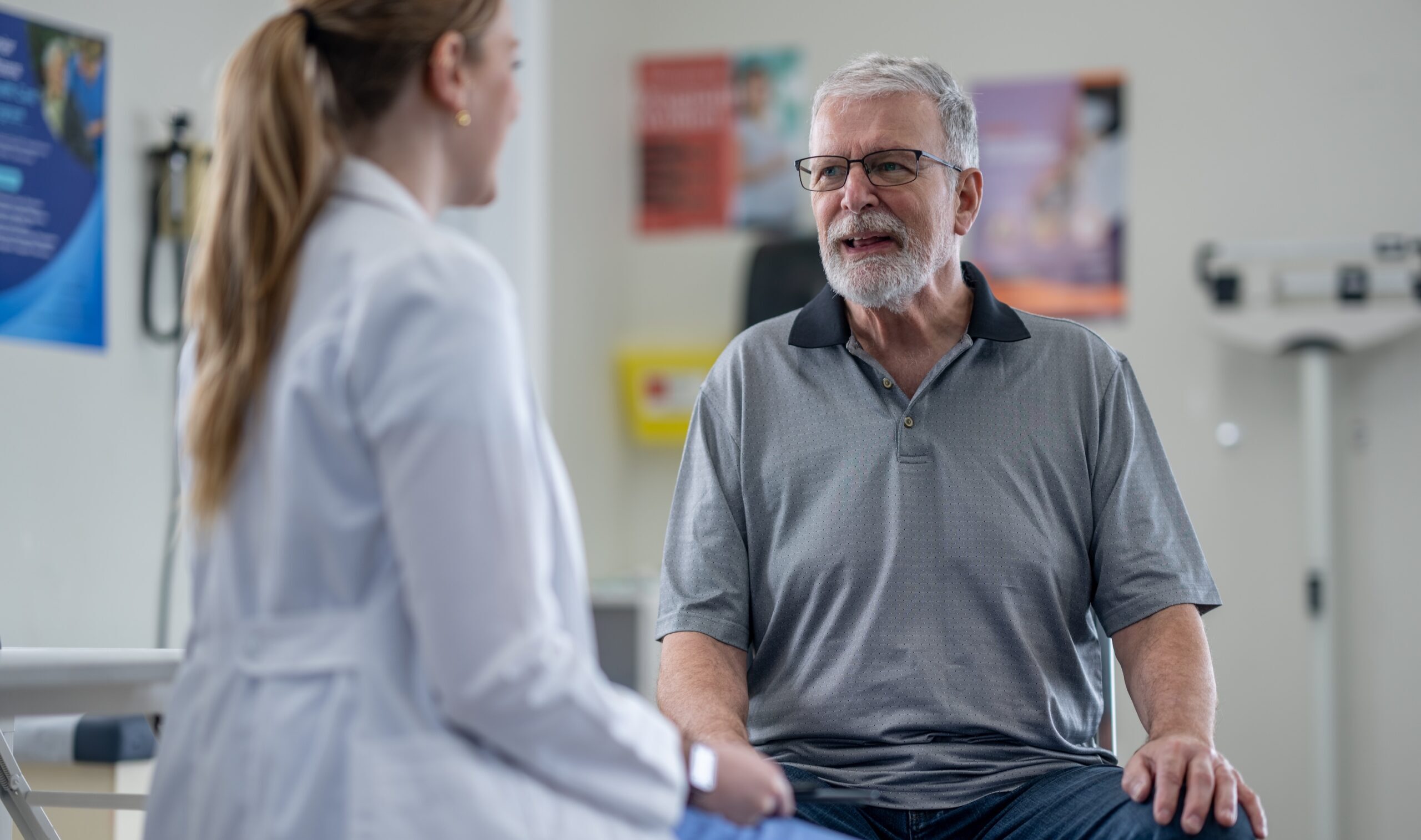 Primary care doctor talking to a patient